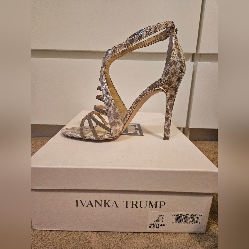 Ivanka Trump Gold Multi Leather Women's Heels